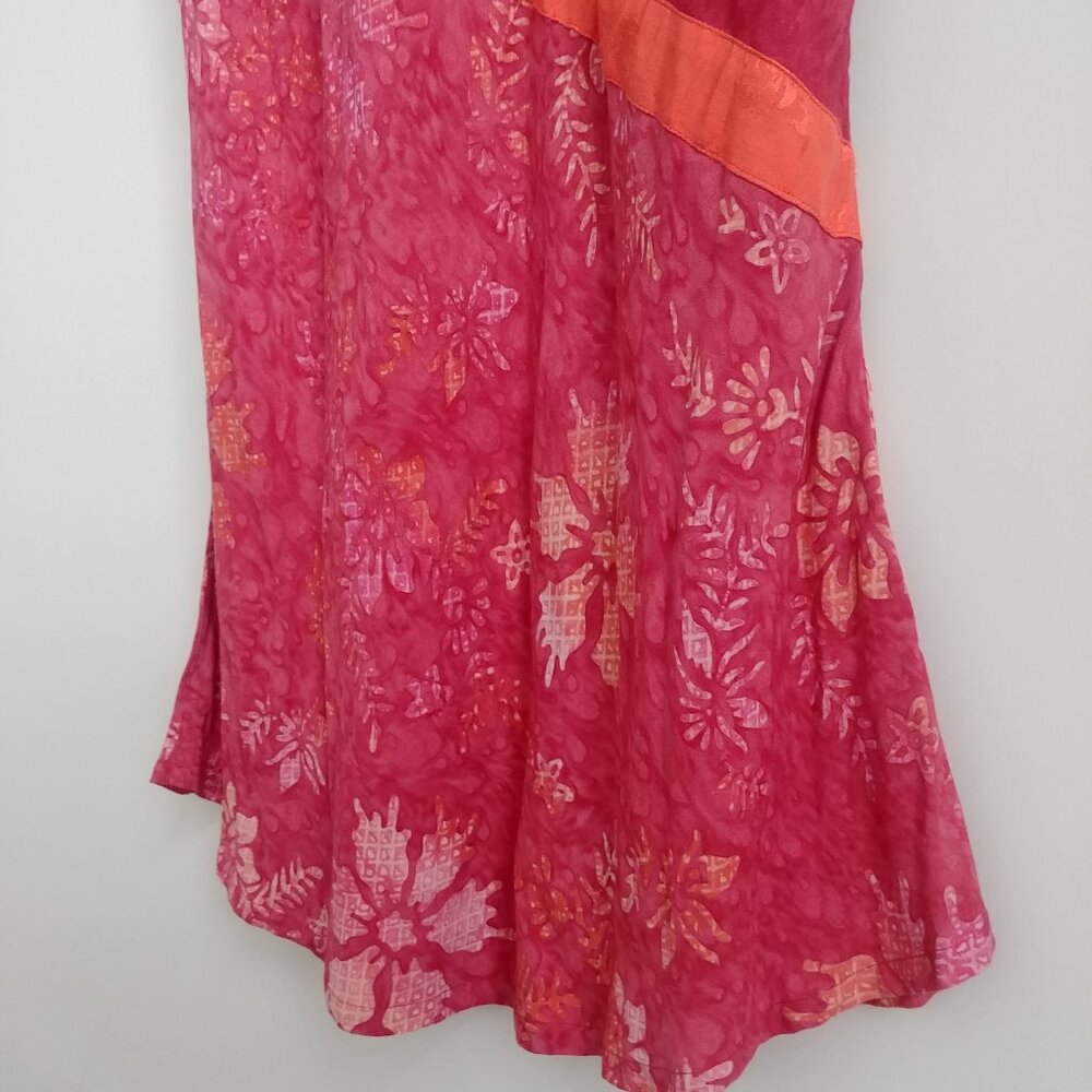 Island Girl Antigua West Indies long asymmetrical pink maxi skirt rayon Small - Picture 5 of 13